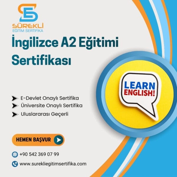 İngilizce A2 Eğitimi Sertifikası eğitim görseli